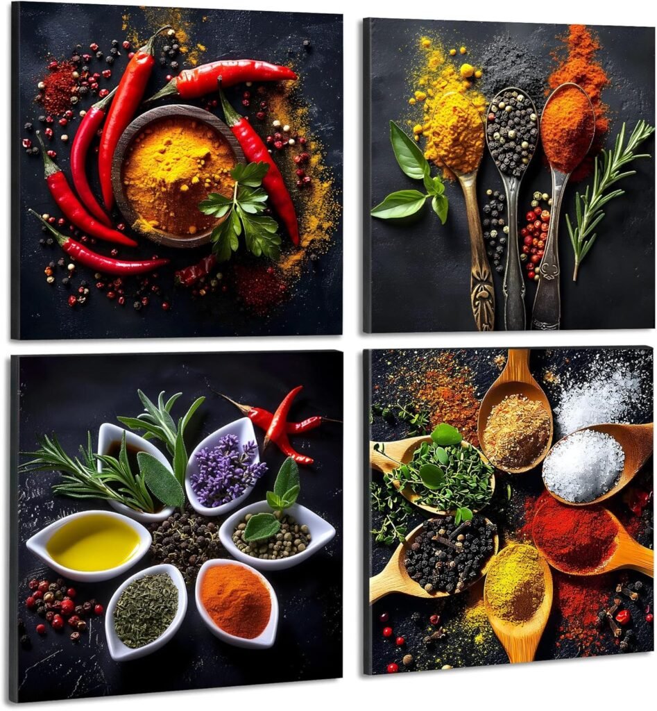 Deveosa Colorful Spice Kitchen Wall Art
