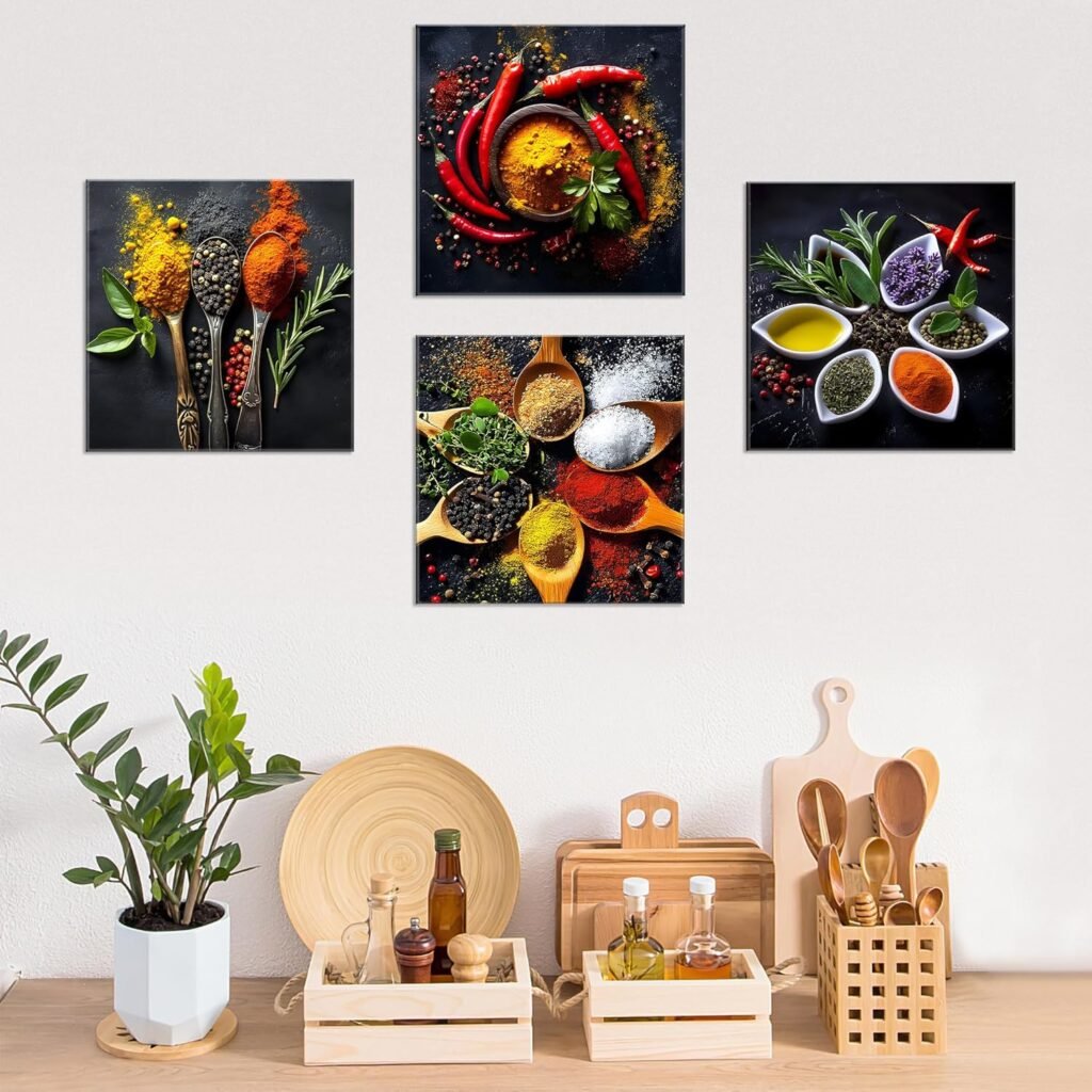 Deveosa Colorful Spice Kitchen Wall Art