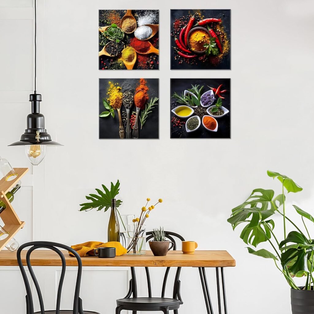 Deveosa Colorful Spice Kitchen Wall Art
