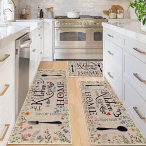 Vaukki Boho Kitchen Rug Sets 3 Pieces